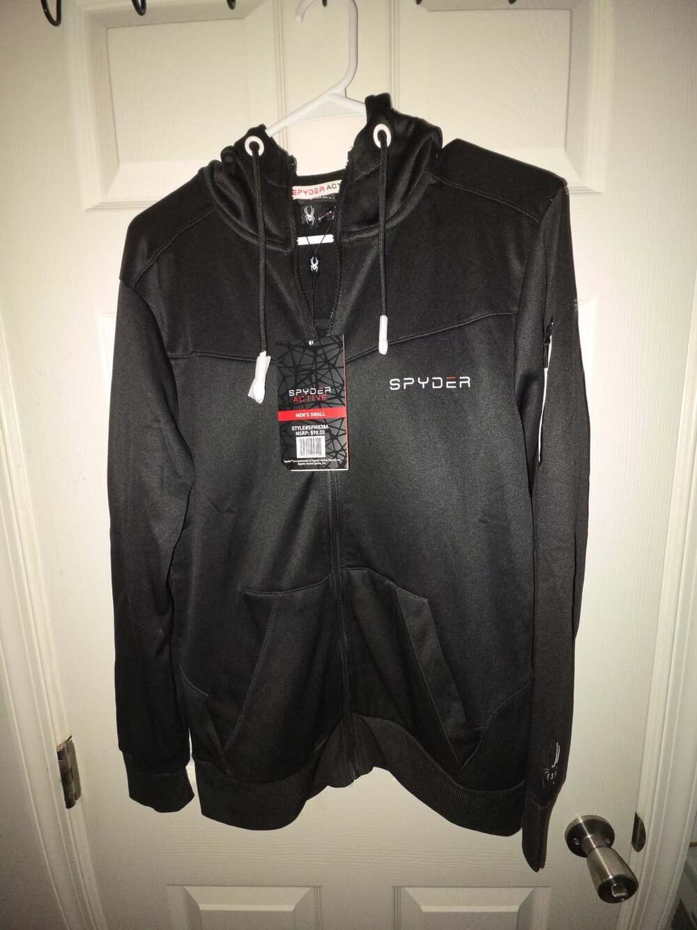 Spyder Active Full Zip Hoodie Size Small Black